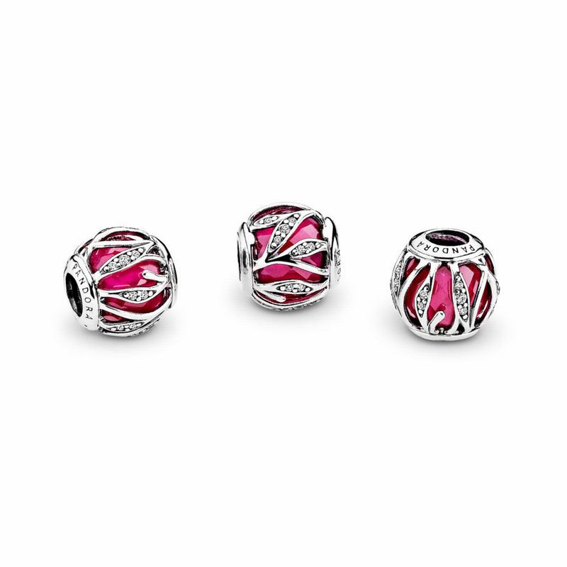 Pandora Nature's Radiance Charm - Sterling Silver/Red/Mixed Stones/Cubic Zirconia - Canada | VZ4972G